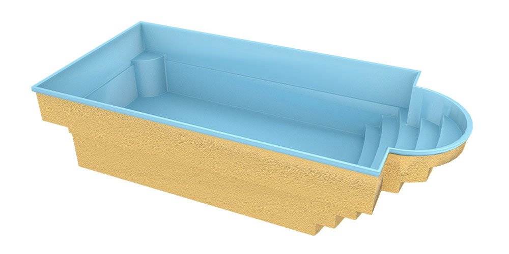 Glasfiberpool Aves 705 7,05m x 3,20m x 1,55m