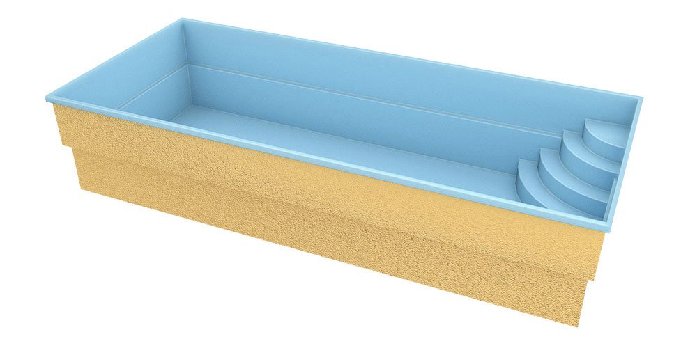 Glasfiberpool Papeete 700 7,00m x 3,50m x 1,50m