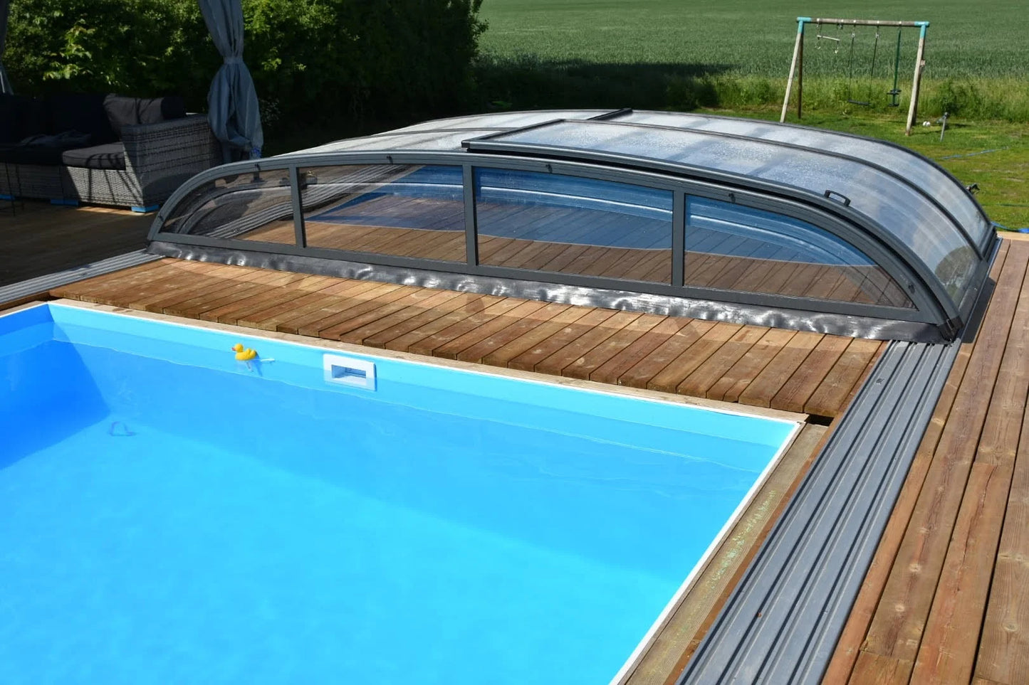 Pooloverdækning NIVO KIT 860B 4×8 (klart glas, sidedør)