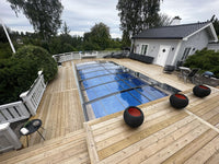 Pooloverdækning Sydney 3,5×4,2 (Enkelt skinne, Antracit)