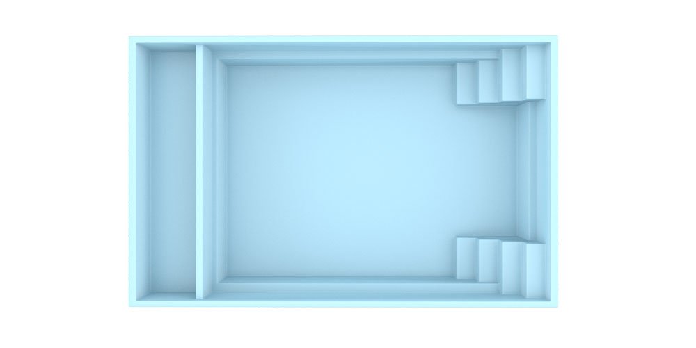 Glasfiberpool Bahama 600 6,10m x 3,75m x 1,50m