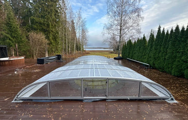 Pooltag NIVO KIT X 3×6 (klart glas, ANOX, hoveddør)