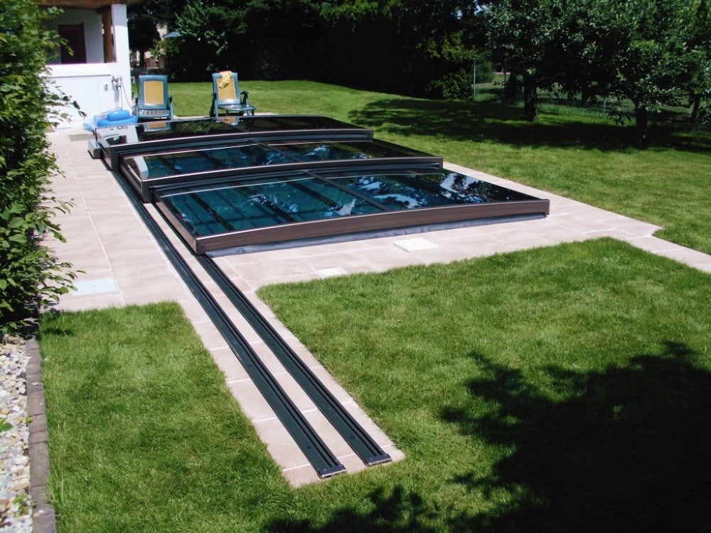 Pooltag Master PLUS 4×8 enkelt skinne, 6 mm klar plast