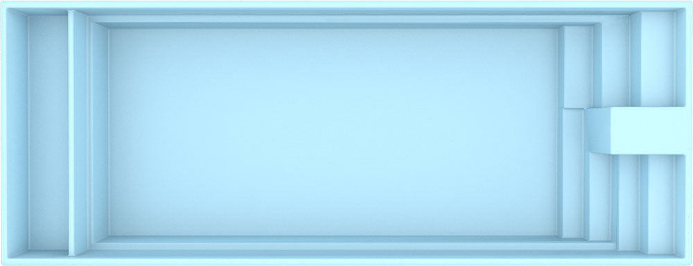 Glasfiberpool Trinidad 9,70m x 3,70m x 1,60m